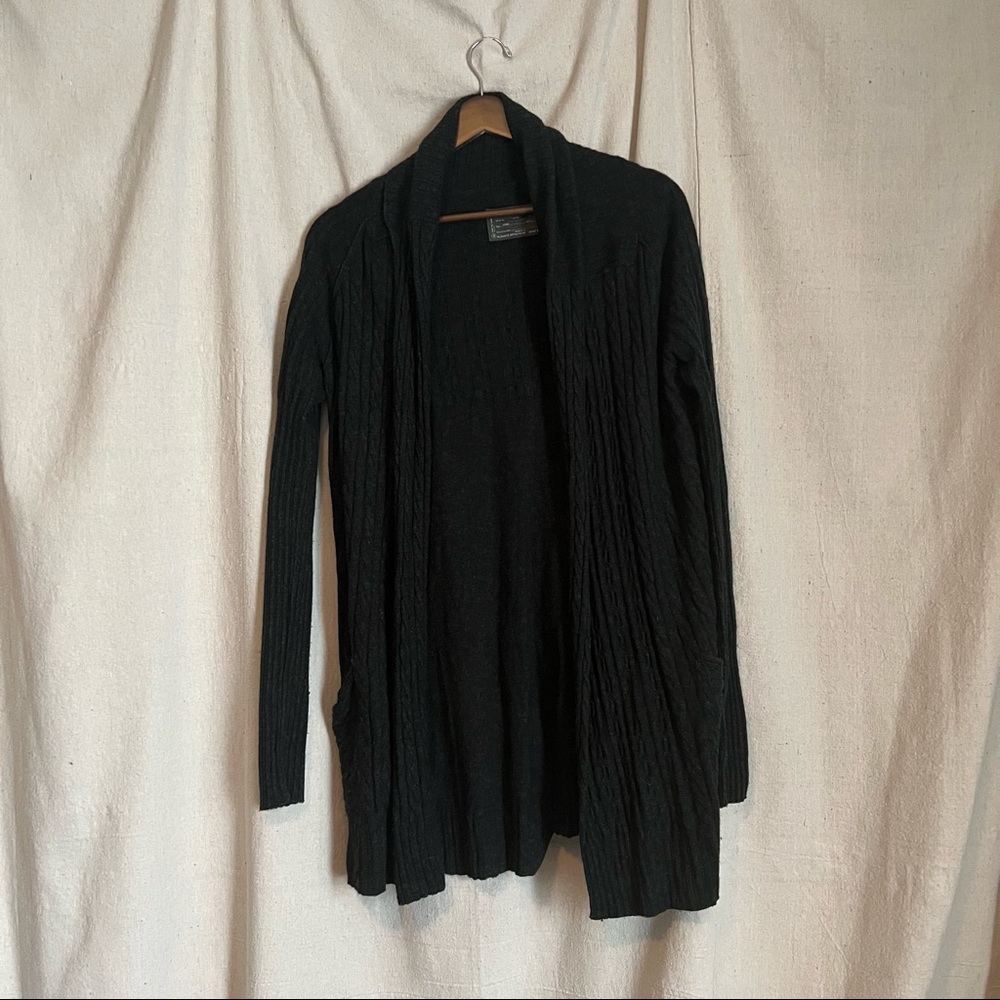 Dark gray cardigan sweater
